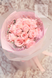 11朵粉色戴安娜玫瑰小花束鲜花速递成都同城春熙花房圣诞情人节