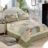 纯棉床上用品田园韩国床盖拼布绗缝空调被三件套四件套被套床单罩