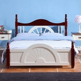 地中海风格床实木1.8米美式乡村床简约儿童床1.2松木床家具床1.5