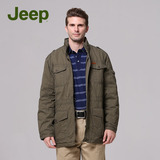 Jeep旗舰店专柜正品棉衣男冬装外套中长款加厚保暖棉服JW11WJ246