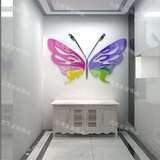 3D立体七彩蝴蝶客厅卧餐厅走廊装饰画墙贴儿童房幼儿园贴饰