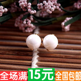 S925纯银天然淡水珍珠正圆耳钉女韩国气质防过敏耳环饰品生日礼物