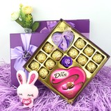 正品德芙巧克力紫色礼盒装情人节礼物送男女朋友闺蜜生日创意礼物