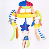 韩国代购ABS儿童玩具正品小兔子布娃娃环保布艺旋转床铃 婴儿床挂