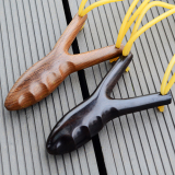 弹弓 户外实心乌木质弹弓器 非金属带皮筋不锈钢钢珠钓鱼打窝专用