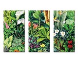 油画雨林花丛艺术玄关 现代简约美式客厅餐厅绿色植物无框画