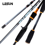 LESUN2.1米三稍枪柄路亚竿 直柄高碳素路亚竿套装碳素鱼竿渔具