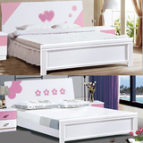 实木床单双人橡木床彩色烤漆儿童床1.5米1.2米公主床家具特价包邮