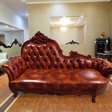 欧式贵妃椅躺椅实木雕花卧室单人椅沙发美人榻太妃椅新古典家具