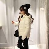 2015冬装新款连帽外套韩版学生加厚棉衣轻薄羽绒棉服女中长款大码