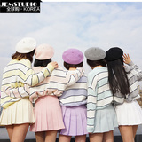 韩国官网正品代购女装16春季新款闺蜜搭纯色百褶学生短裙99Bunny