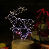新年礼品圣诞悦动之鹿小夜灯实木创意灯宜家简约动物台灯生日礼物