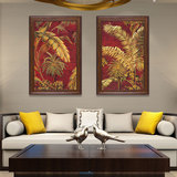 东南亚植物美式风格静物装饰画客厅餐厅卧室挂画壁画油画有框画