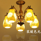 新中式吊灯餐厅卧室书房陶瓷吊灯欧式古典地中海百搭吸吊两用吊灯