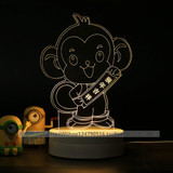 猴年吉祥装饰灯3D视觉床头灯LED台灯卧室小夜灯创意新年礼物礼品