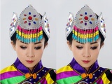 藏族舞蹈演出服装头饰 少数民族表演服头饰 女藏服演出服头饰