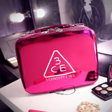 3ce化妆包韩国专业大容量手提化妆箱小号便携防水化妆品收纳包女
