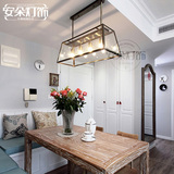 loft设计师工业复古吊灯 铁艺创意美式爱迪生灯具玻璃箱餐厅吊灯
