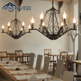 复古工业艺术鸟巢吊灯餐厅火锅店创意怀旧咖啡馆个性铁艺蜡烛吊灯