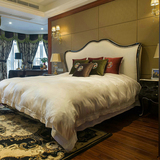 新古典床1.8皮布艺床欧式实木床后现代家具简约样板房双人床婚床