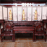 南美红酸枝中堂六件套2.8米 红木八仙桌1.2米 太师椅条案神台翘头
