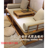 现代新中式家具老榆木免漆实木罗汉床床榻木质沙发仿古明式古典
