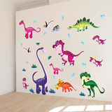 可移除墙贴 恐龙乐园 卡通儿童房背景墙卧室幼儿园墙贴纸贴画动物