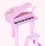 儿童电子琴带麦克风女孩电子琴玩具宝宝益智灯光带支架小钢琴