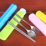 批发不锈钢筷子勺子叉子便携式餐具二件套 三件套环保套装旅游