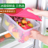 日本进口冰箱保鲜盒大容量塑料密封收纳盒带盖食品水果蔬菜储物盒