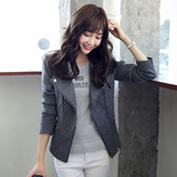 2016潮流新款短款韩版修身大衣小西装女纯色羊毛呢子外套气质上衣