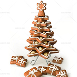 外贸欧美精品 不锈钢饼干模 五角星9件套装圣诞树组合 含展示架子