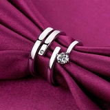 情侣戒指对戒韩版创意活口结婚戒子饰品男女一对仿真钻石戒指包邮