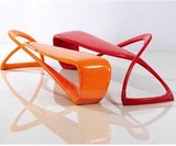 蜻蜓长凳飘带长椅公共椅造型椅 商场玻璃钢家具曲线椅接待展示椅