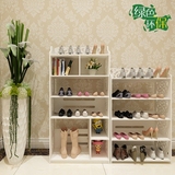 创意时尚简易欧式镂空鞋架防尘置物架多层组装鞋柜木塑白色收纳架