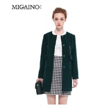 曼娅奴2015春款欧美品牌女装毛呢大衣中长款羊毛外套 MF1GC013