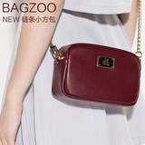 Bagzoo真皮女包链条包小方包2015新款牛皮迷你包斜挎包女包小包包