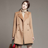 包邮韩国SZ通勤2016冬装新款 韩版高端修身女装羊毛绒呢大衣外套