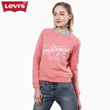 Levi's李维斯春季女士Logo印花粉红色圆领套头卫衣17387-0019