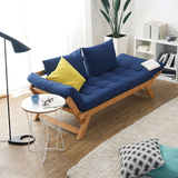 榉木沙发床可折叠日式小户型宜家布艺实木可拆洗多功能现代单人