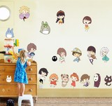 幼儿园创意墙贴动漫卡通人物儿童房装饰diy随意贴画可移除墙贴纸