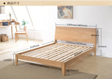 简约现代实木床北欧宜家风格橡木床1.8米双人床1.5米日式床 现货