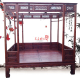 中式古典仿古家具南榆木明清大床双人床架子床实木床雕花床拔步床