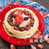 MOMOKO蜜桃家_法式千层裸蛋糕/草莓蓝莓鲜花/生日／可丽饼 限成都