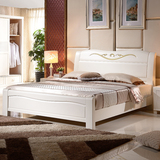 实木床 全实木双人床 1.5米1.8米高档橡胶木床 现代中式床1309