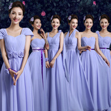 伴娘服长款2016春季新款韩版紫色伴娘团礼服姐妹裙宴会晚礼服修身