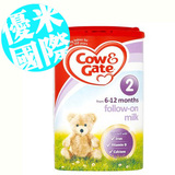 新版英国进口Cow-Gate本土牛栏2段(6-12月)宝宝婴儿奶粉 900g/罐