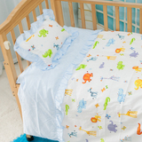 新品 婴儿床上用品纯棉床品套件被套床单枕套 幼儿园三件套花边款
