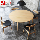 欧格贝思 纯实木圆桌 简约餐桌椅组合6人 北欧现代水曲柳定制家具