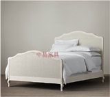 特价美式实木床新款布艺软床卧室双人床美式法式复古床高背床